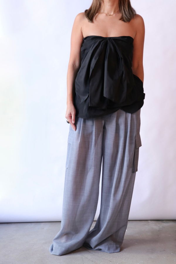 Tibi Italian Sporty Nylon Strapless Top