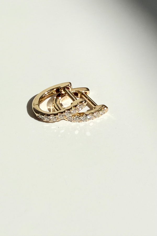 Monade Mini Diamond Huggie Earrings