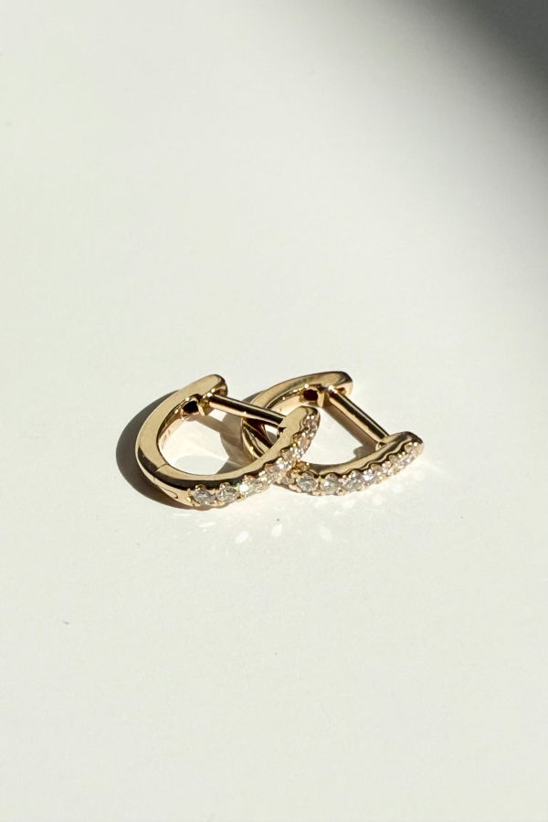 Monade Mini Diamond Huggie Earrings