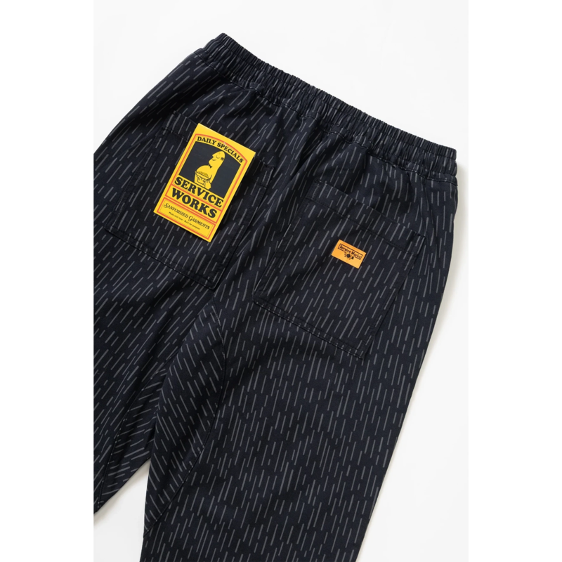 Service Works Drill Printed Chef Pants - Raindrop Mono