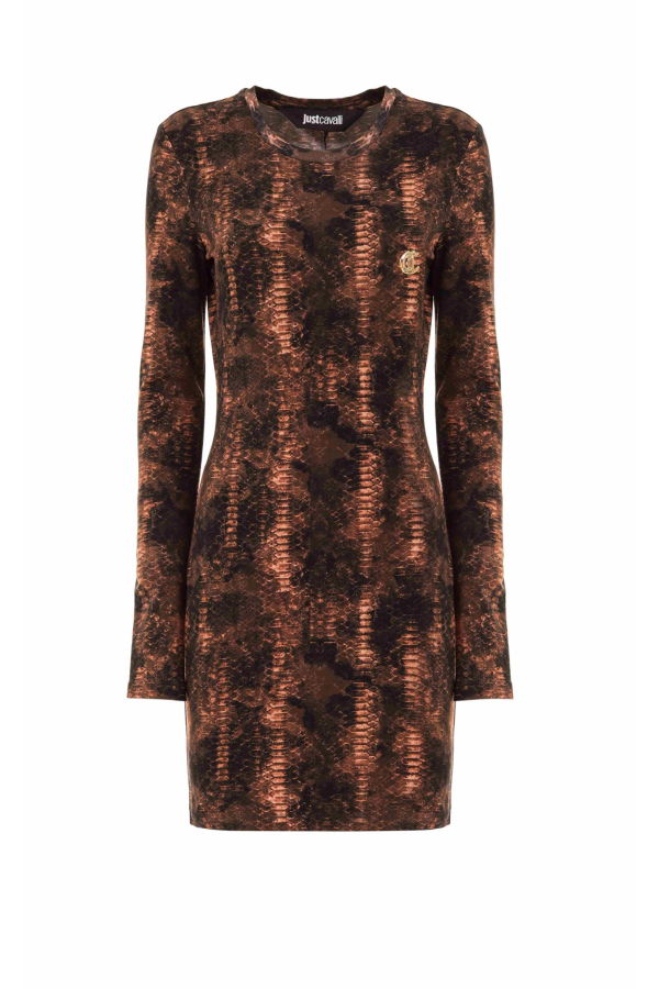 Roberto Cavalli Just Cavalli Pencil Dress With Long Sleeves - Brown