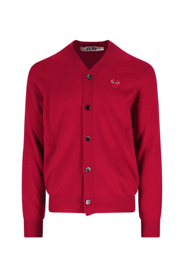 Comme des Garçons PLAY Logo Cardigan - Cardigan - Red