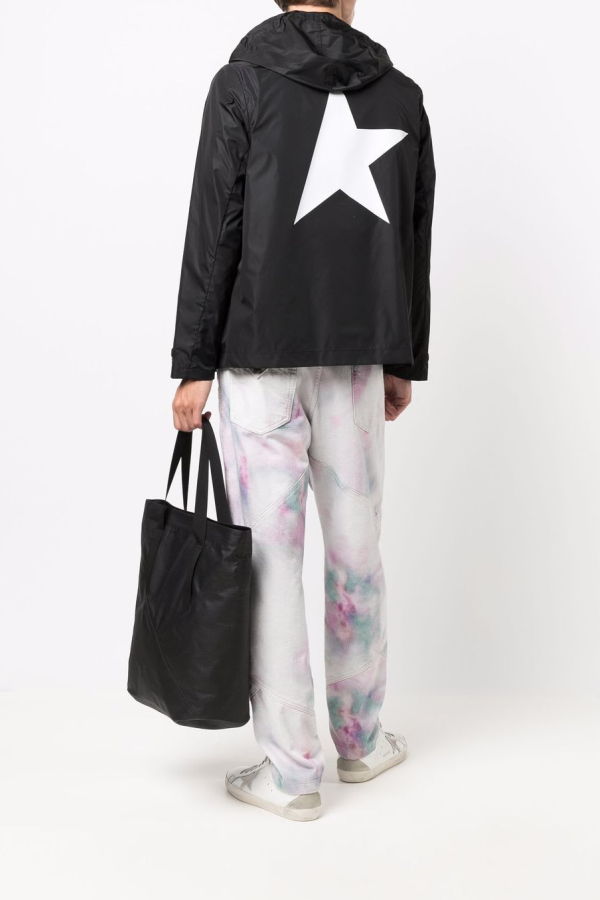 Golden Goose Windbreaker With Logo - Nero