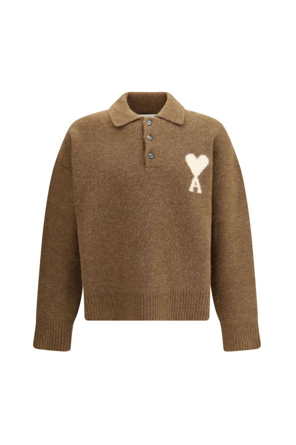 Ami Alexandre Mattiussi Polo Ami De Coeur Polo - Brown