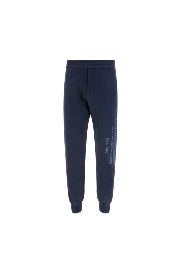 Alexander McQueen Logo Side Print Track Pants - Navy/Cobalt