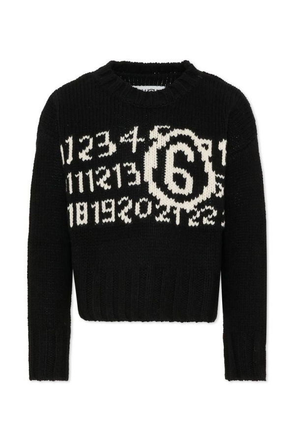 KIDS MM6 Maison Margiela Crop Sweater - Black
