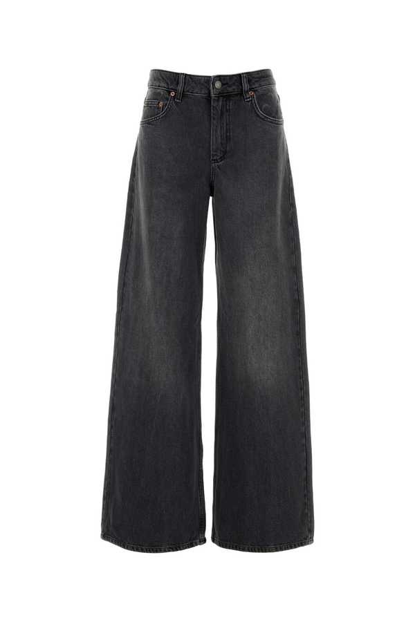 MARINE SERRE Black Denim Wide-Leg Jeans - Grigio