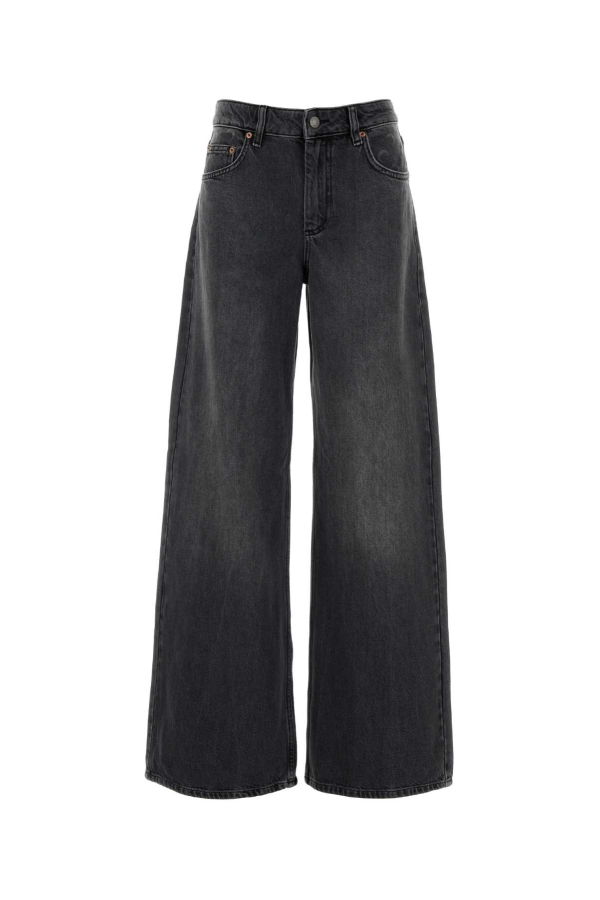MARINE SERRE Black Denim Wide-Leg Jeans - Grigio