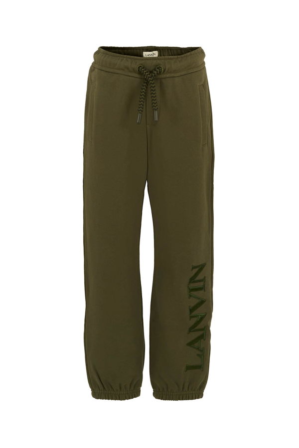 Lanvin Green Trousers With Logo - Green