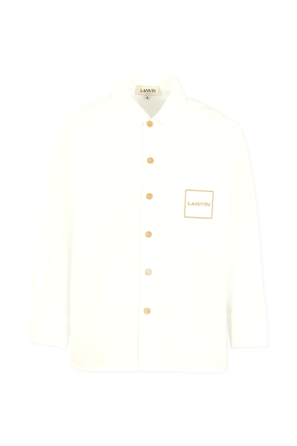 KIDS Lanvin White Shirt With Logo - White