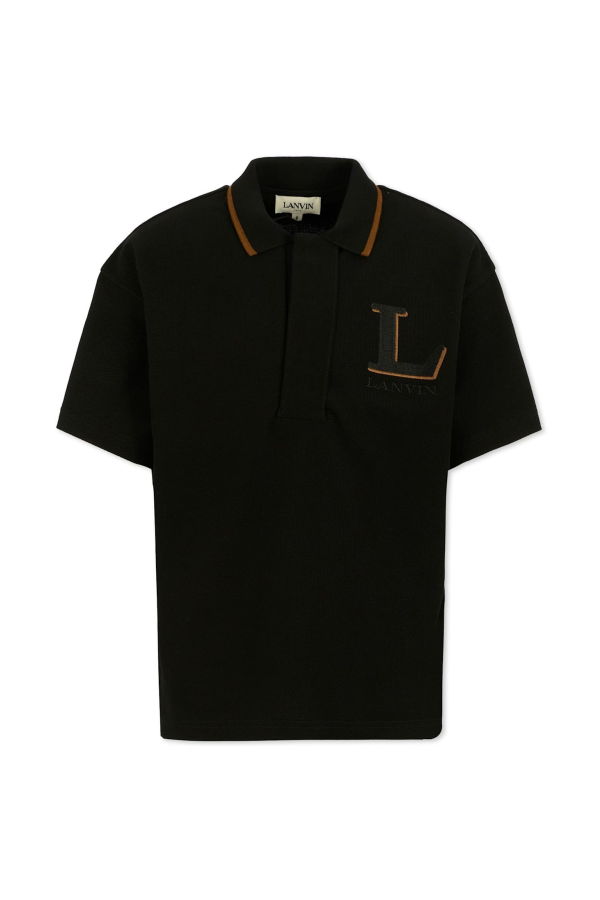 KIDS Lanvin Polo Shirt With Logo - Black