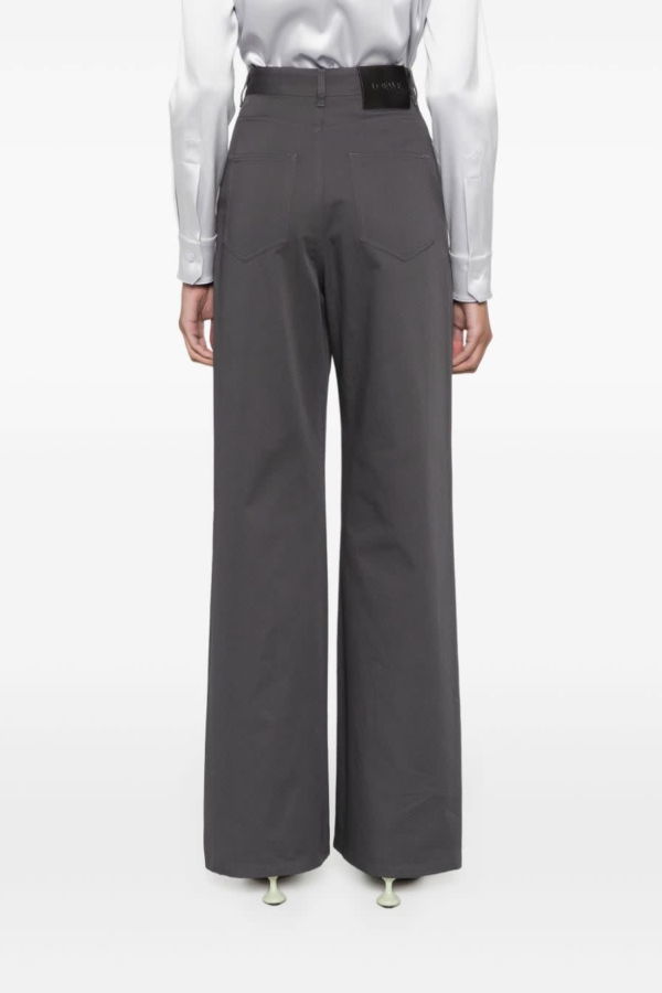 LOEWE High-Waisted Cotton Trousers - Gray
