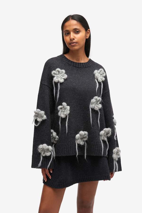 Ganni Flower Crochet Sweater