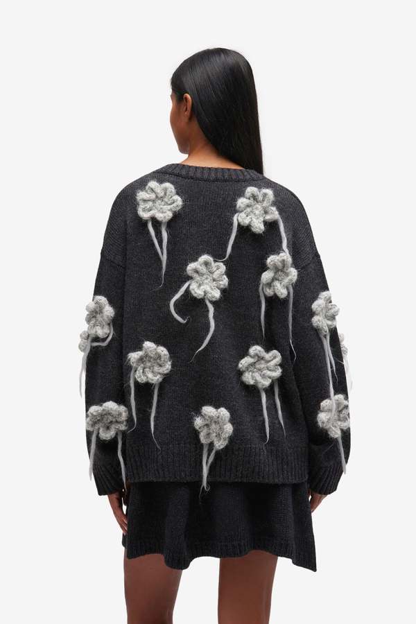 Ganni Flower Crochet Sweater