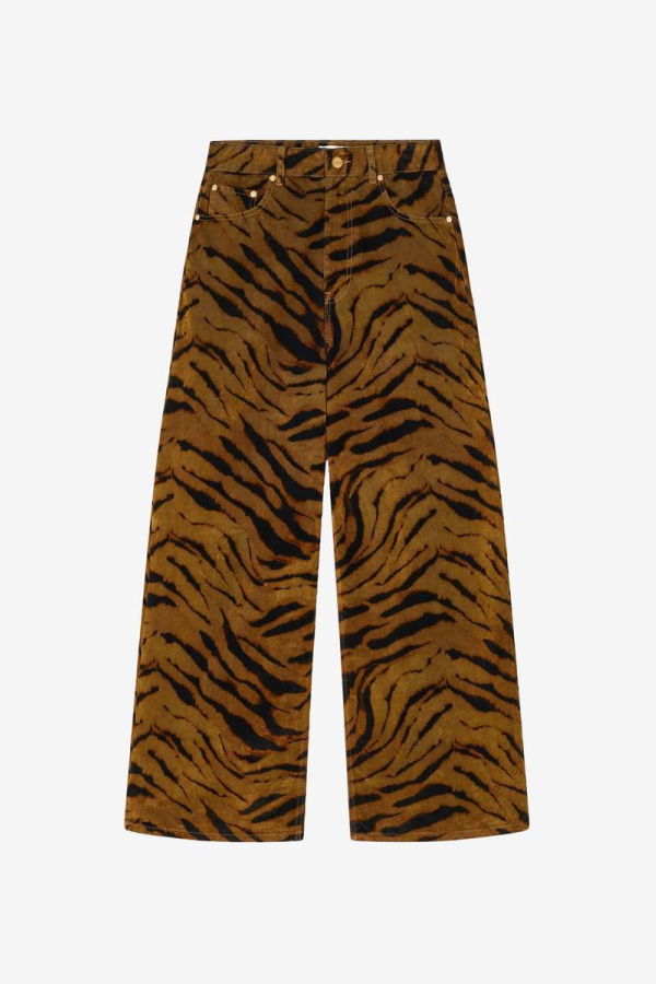 Ganni Printed Flock Denim Baggy Jeans