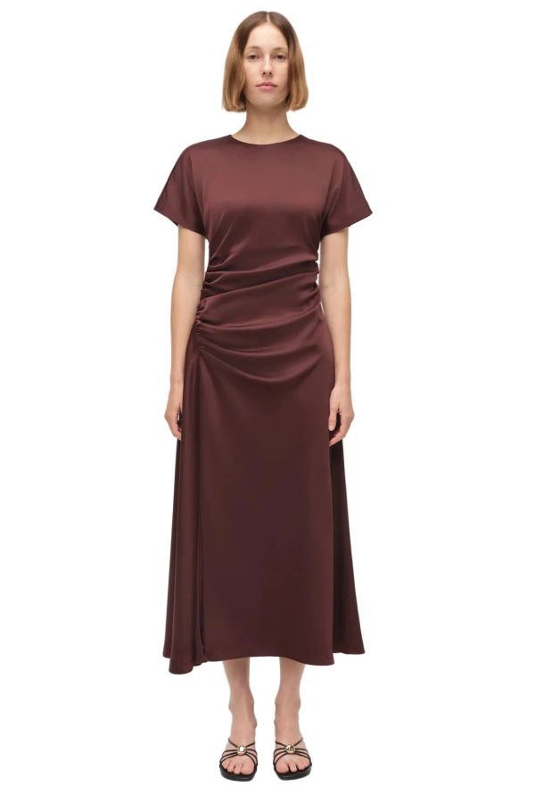 Jonathan Simkhai Marabella Draped Satin Midi Dress