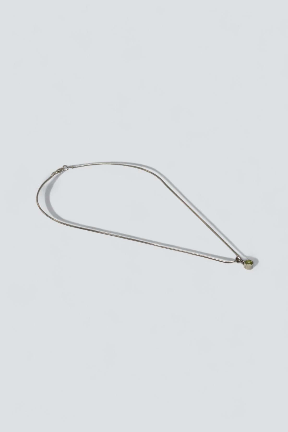 Vintage Peridot Dot Pendant Necklace - Sterling Silver - Image 3 of 3