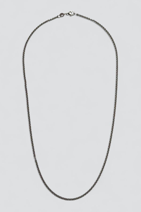 Vintage Tiny Cable Link Necklace - Sterling Silver