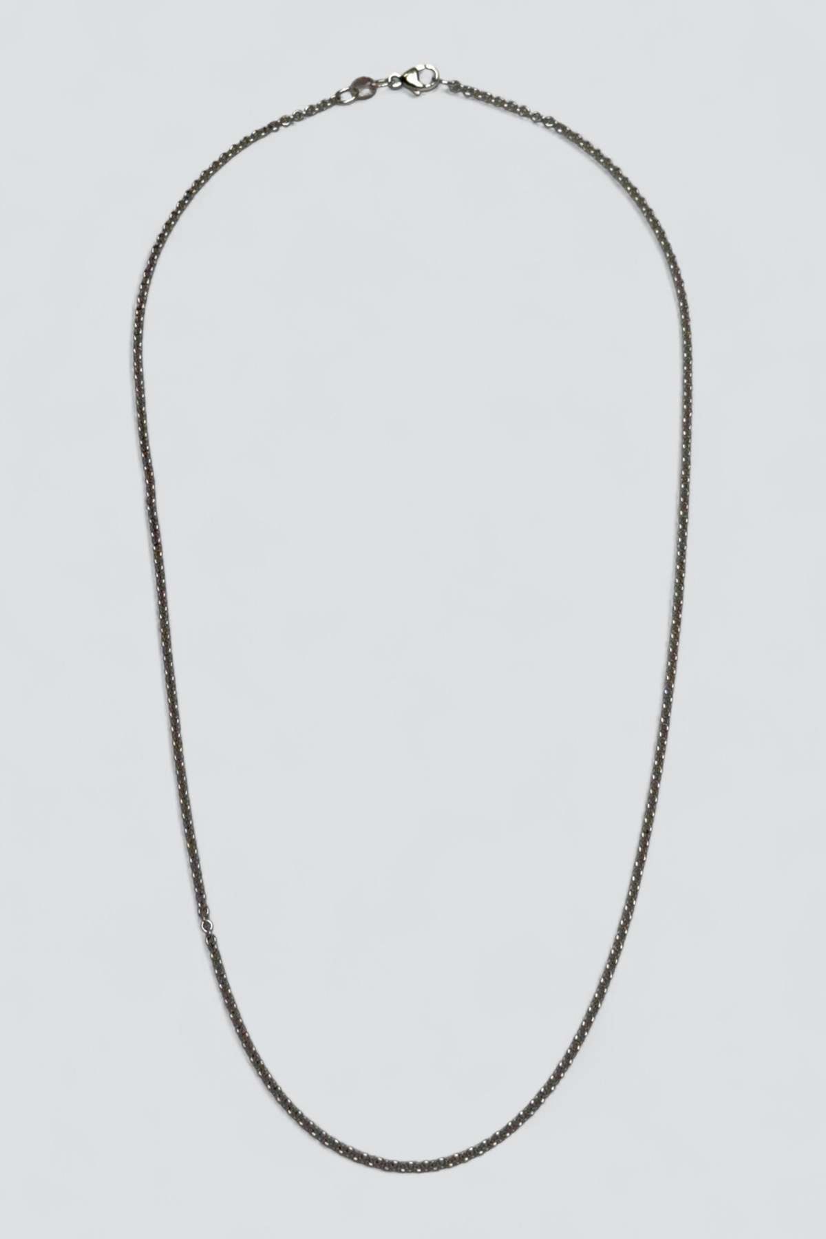 Vintage Tiny Cable Link Necklace - Sterling Silver - Image 1 of 3