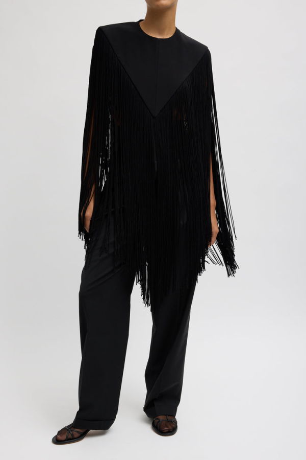 Tibi 4 Ply Silk Fringe Cape