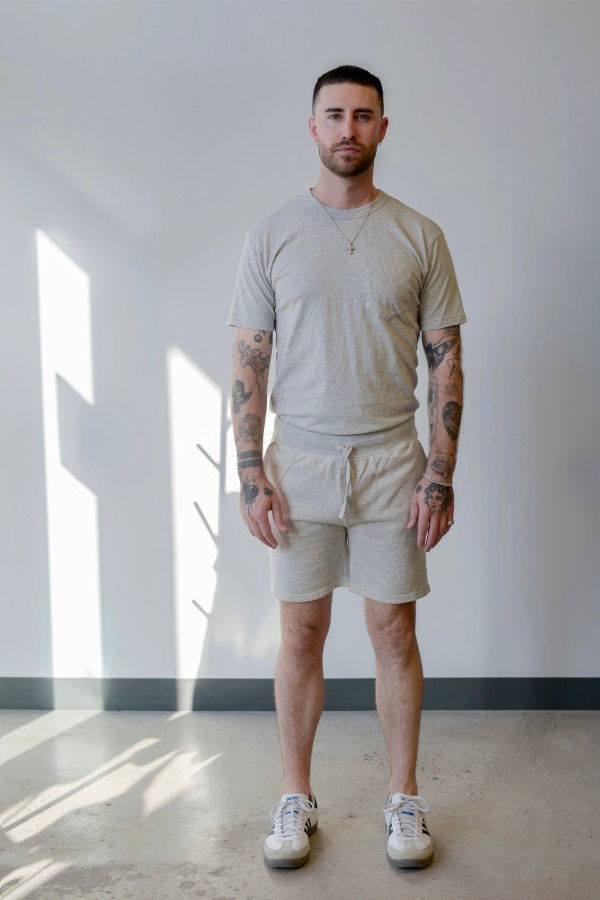 National Athletic Goods Gym Short Mock Twist Terry - Ash Grey