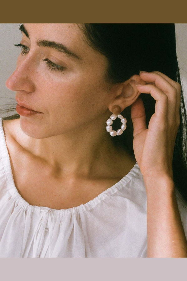 Sophie Monet Pearl Moon Earrings