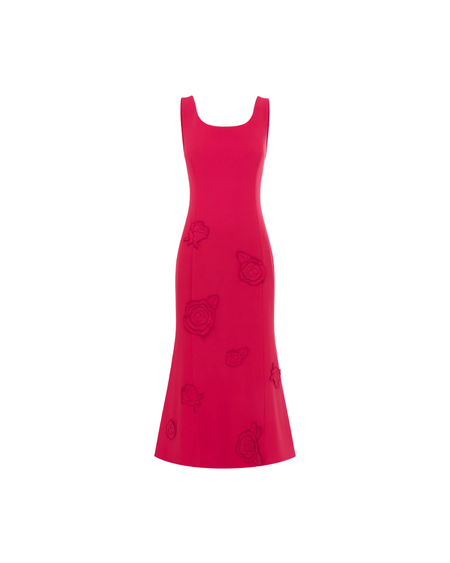 Leo Lin Cleo Sleeveless Midi Dress - Aerial Print | Garmentory