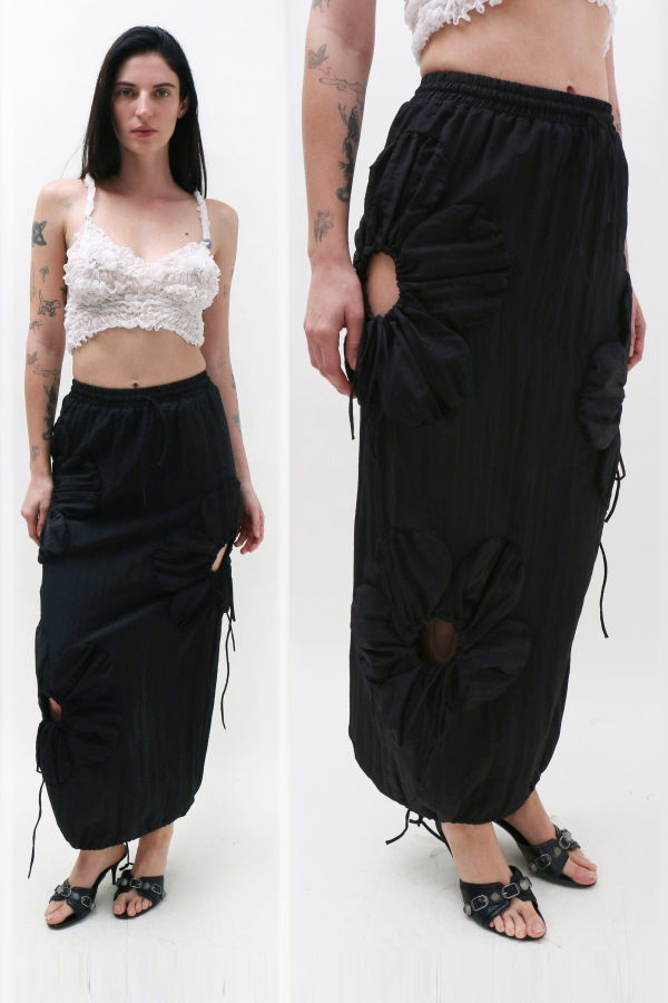 J.Kim Flower Skirt - Black 