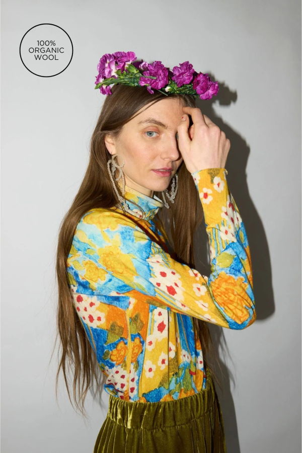 Anntian Wool Jersey Roll, Print 1A Top