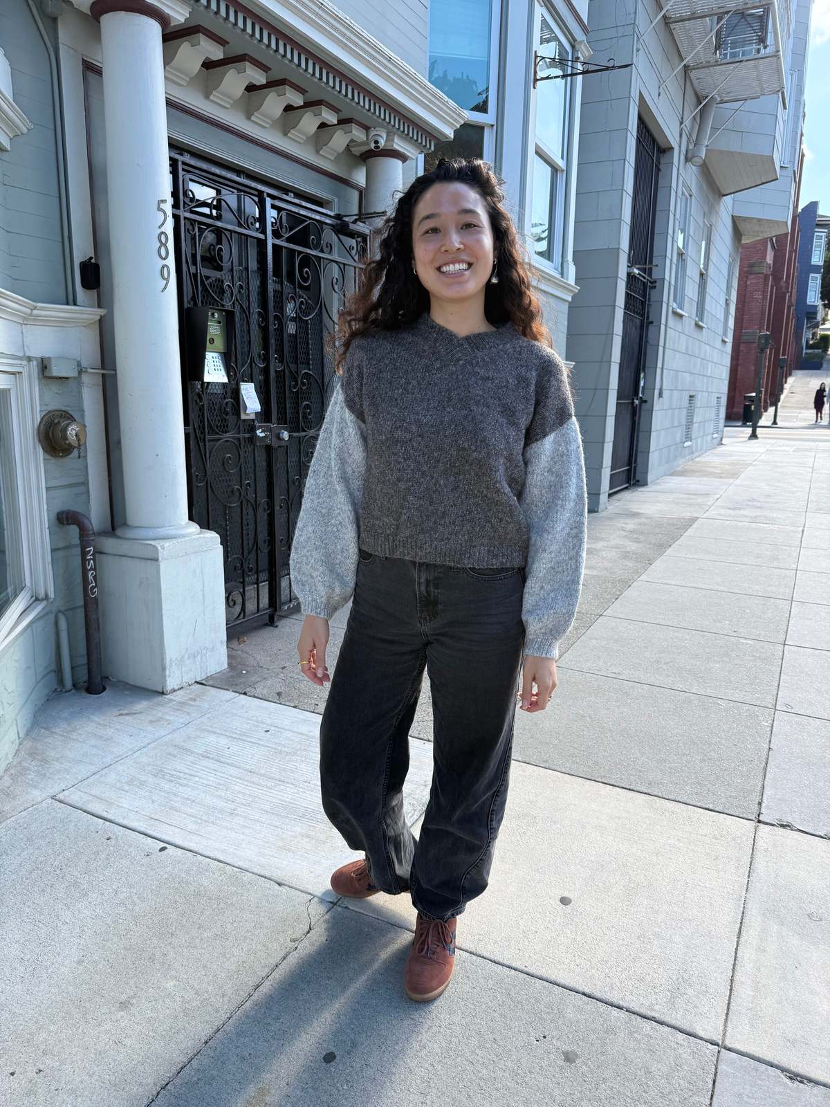 Happy French Gang Flix Sweater - Grey & Charcoal - Image 2 of 11