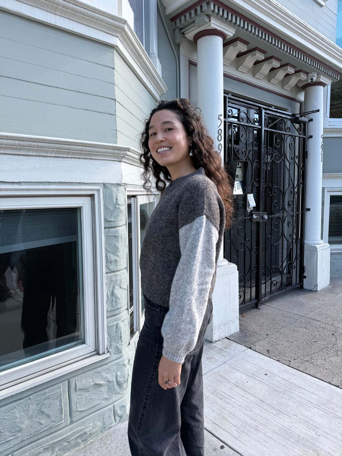 Happy French Gang Flix Sweater - Grey & Charcoal - Image 3 of 11