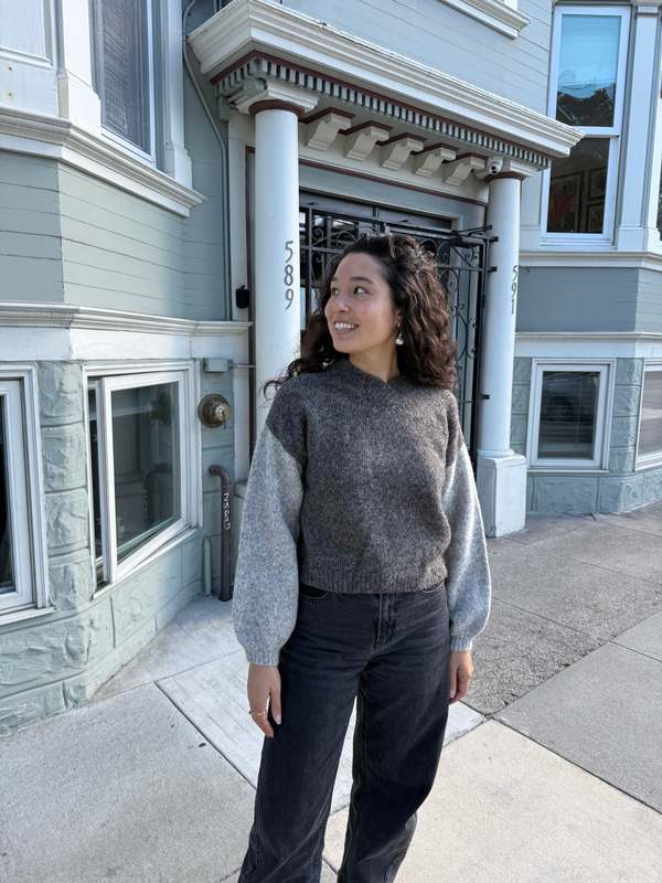 Happy French Gang Flix Sweater - Grey & Charcoal