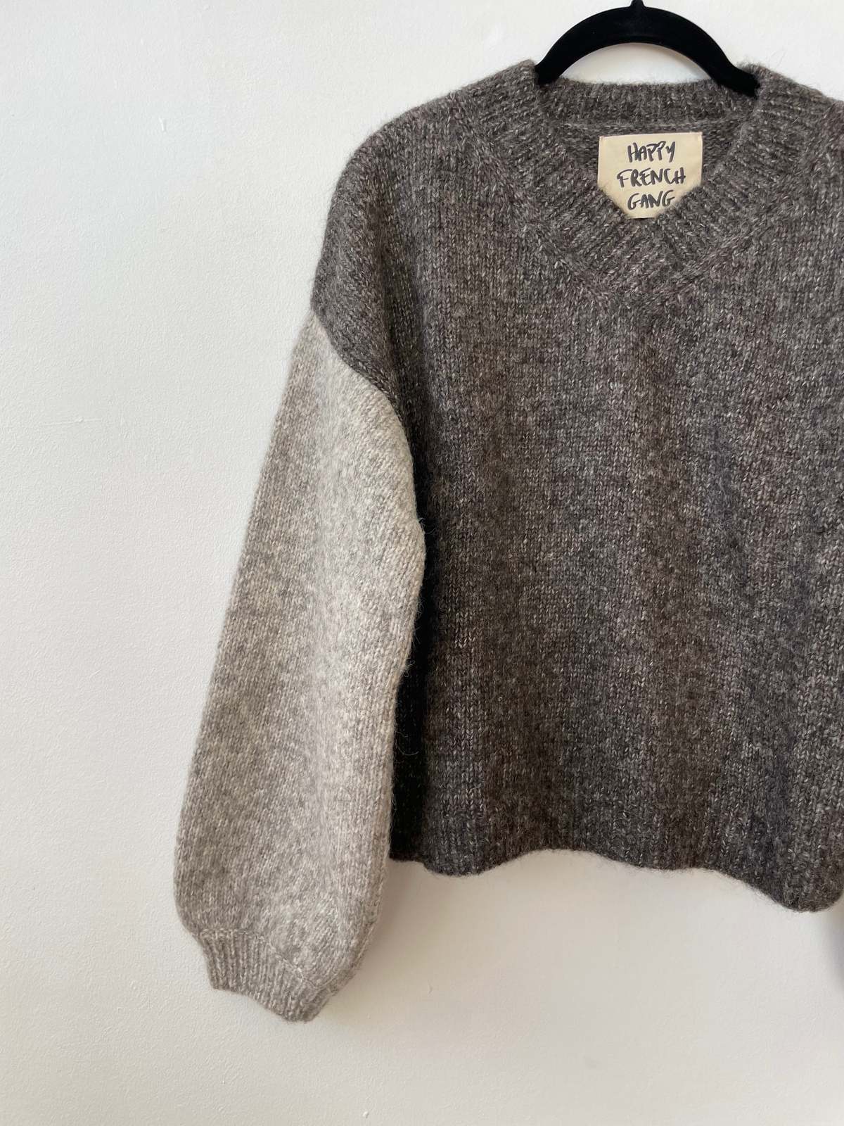 Happy French Gang Flix Sweater - Grey & Charcoal - Image 7 of 11