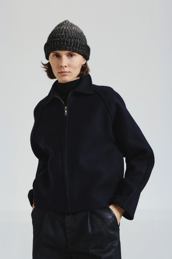 Pomandere Felted Wool Jacket - Navy