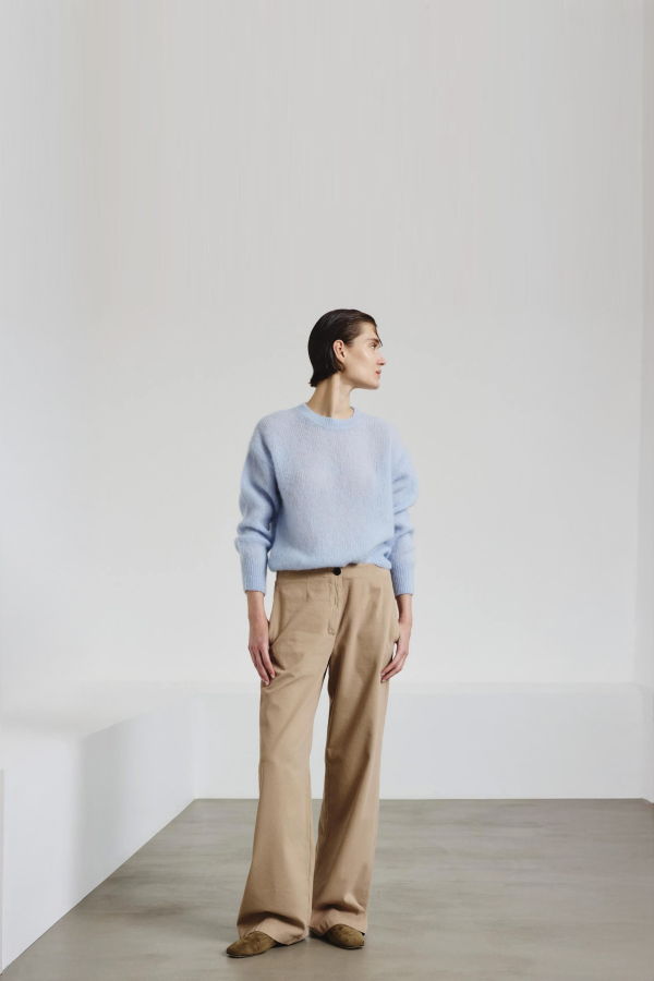 Pomandere Mohair Crew Neck Sweater - Sky Blue