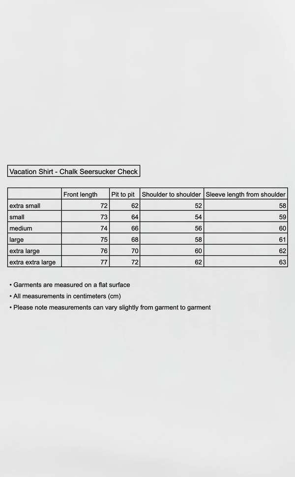 mfpen Vacation Shirt - Chalk Seersucker Check