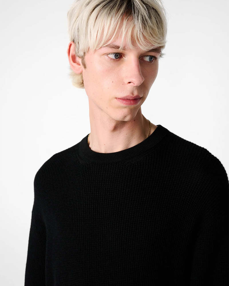 Studio Nicholson Portland Waffle Knit Sweater - Black