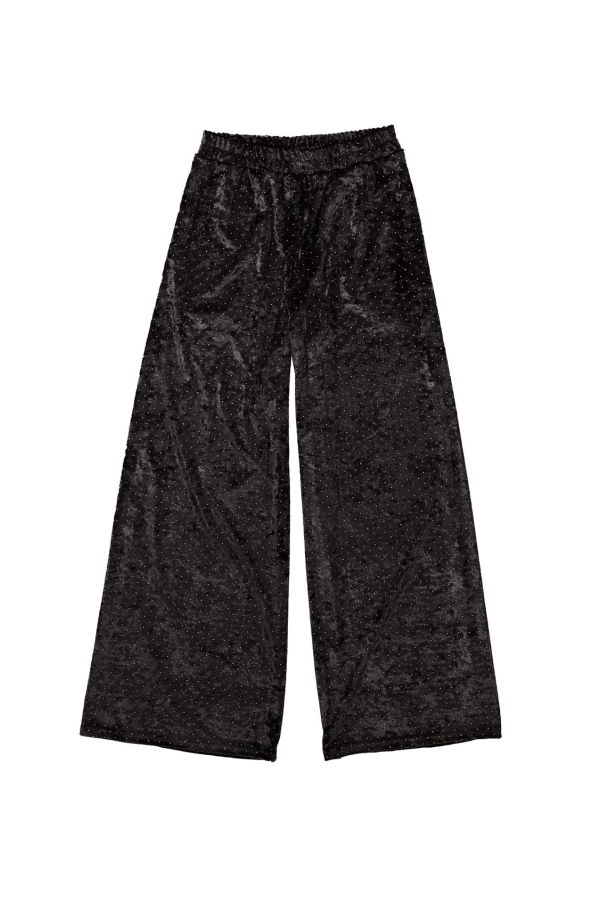 Simone Wild Stud Velvet Pocket Pants - Black