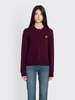 Ganni Core Future Wool Mix Cardigan - Burgundy - Thumbnail 1