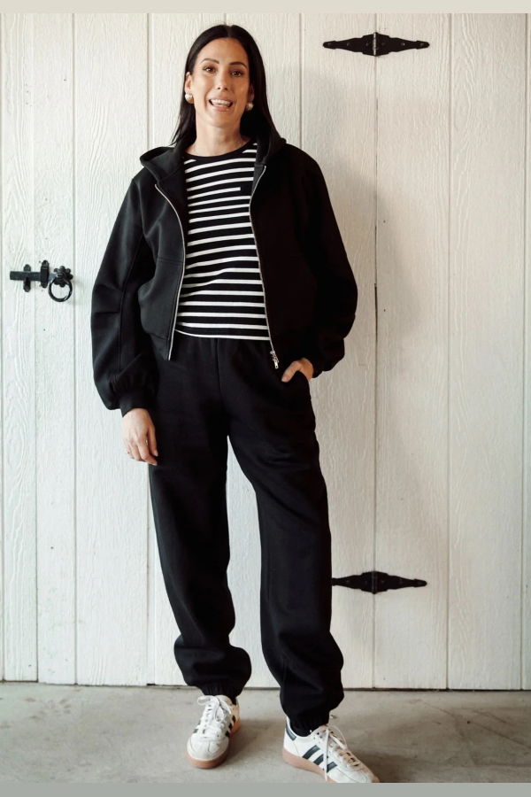 Brunette the Label Low Rise Bubble Joggers - Black