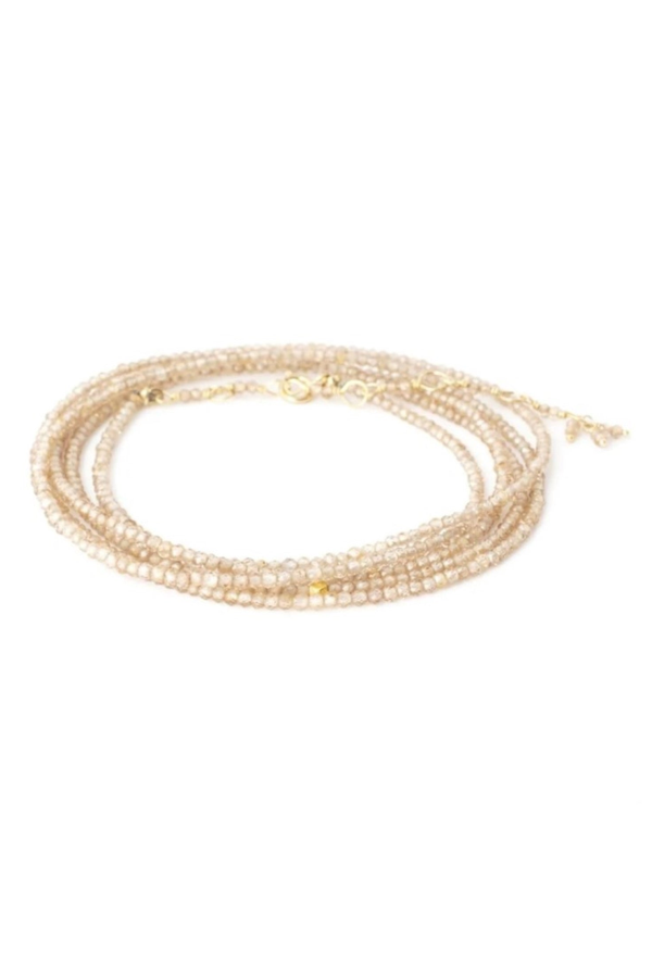 Anne Sportun Zircon Wrap Bracelet-Necklace - Brown