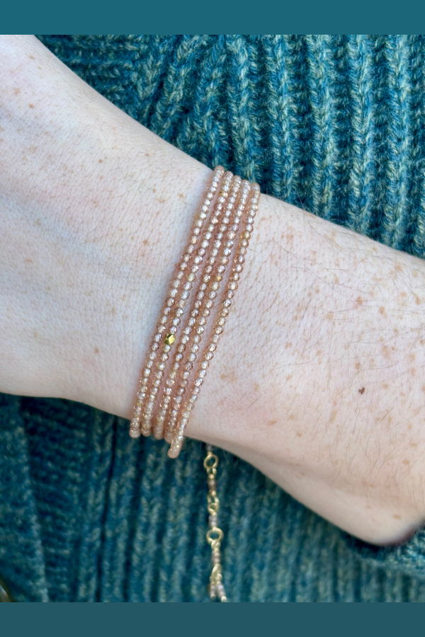 Anne Sportun Zircon Wrap Bracelet-Necklace - Brown