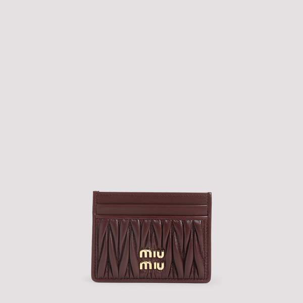 MIU MIU Lamb Leather Cardholder - Bordeaux