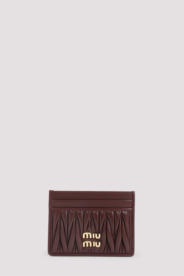 MIU MIU Lamb Leather Cardholder - Bordeaux
