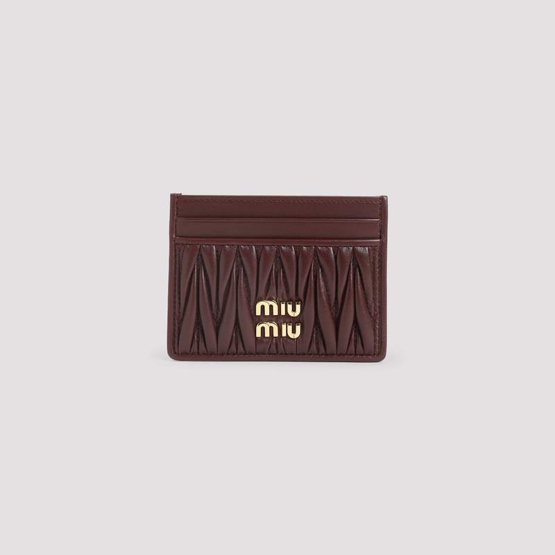 MIU MIU Lamb Leather Cardholder - Bordeaux