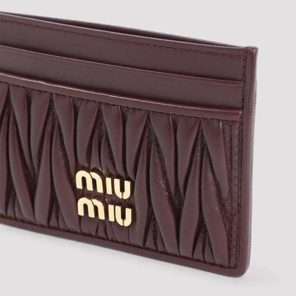 MIU MIU Lamb Leather Cardholder - Bordeaux