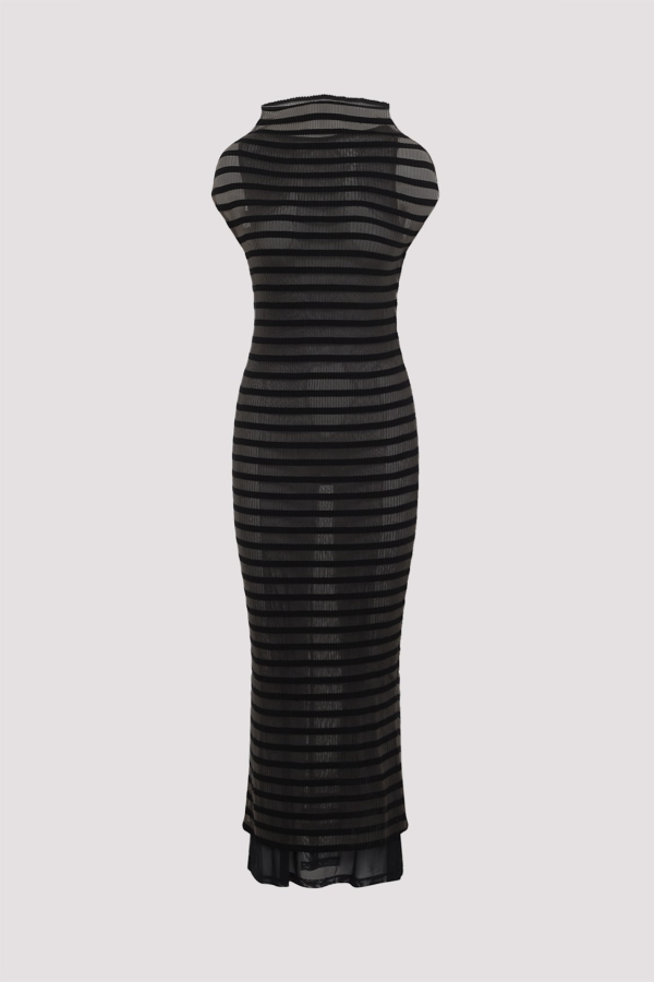 Jean Paul Gaultier Mariniere Stripes Long Dress - Black