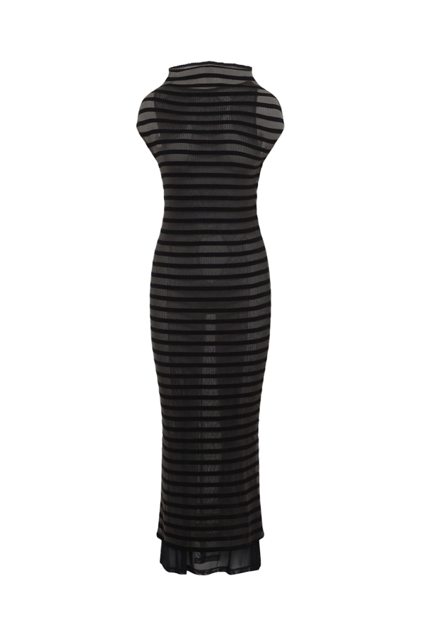 Jean Paul Gaultier Mariniere Stripes Long Dress - Black