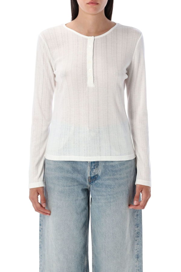 Anine Bing Pia Long Sleeves T-Shirt - Off White