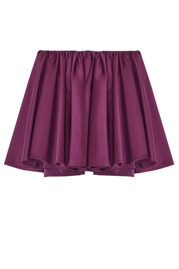Ganni Miniskirt With Drape Skirt - Bordeaux